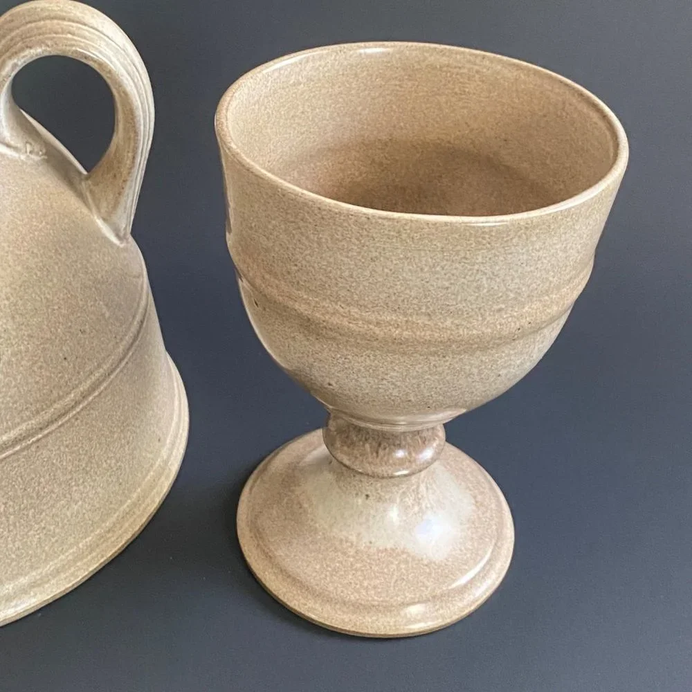 John Chipperfield pottery pitcher jug &‎ goblet Norfolk England set